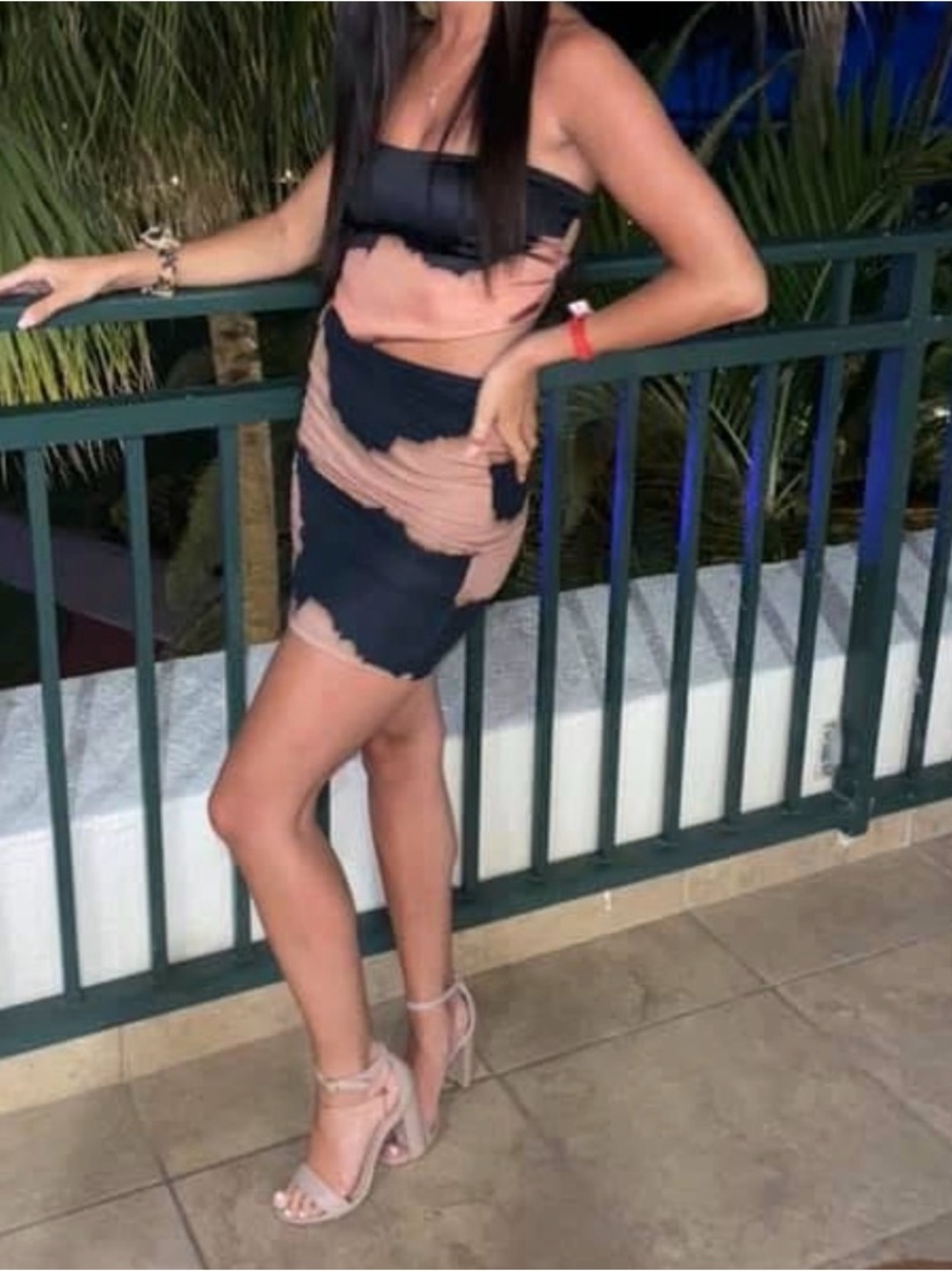 White Fox Strapless Two Piece set! Bandeau top and skirt bottom XS